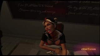 Citor3 3D VR Game Sucks Cum Through Urethra Probe Blonde Latex Nurse