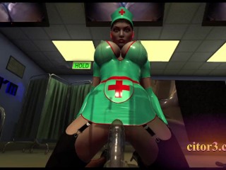 Citor3 3D VR Game Enfermeras De Látex Bombean Marineros Con Cama De Vacío y Bomba