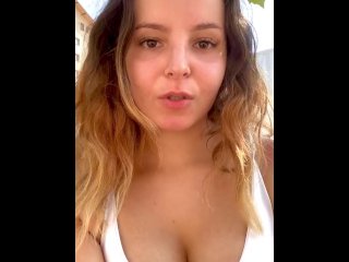 vertical video, big ass, smoking outside, small tits