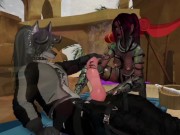 Preview 4 of The lady of the snakes woke up the one-eyed pitan of the furry wolf and tamed him with her pussy