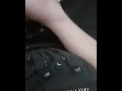 Stroking my big cock as 8 massive blast of cum explode from my cock