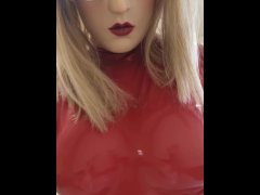 Silicone Doll shows off her latex in public