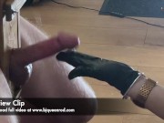 Preview 2 of Close up - Femdom edges cock to ruined orgasm in a glass