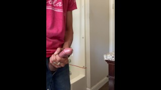 DILF Another Perfect Cumshot At Boss’s House While House Cleaner Just Outside Room! Shhh!!🤫😉😈🍆💦