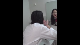 Flamehel Colegiala Japonesa BTS En El Baño Lavándose El Semen De La Cara Sexo Real Con Baebi Hel