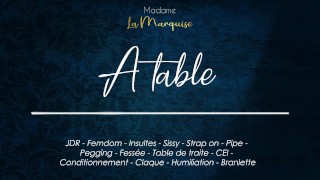 French Audio-Only Pornstar Bonne Petite Sissy Salope En Cage Finit À La Table De Traite