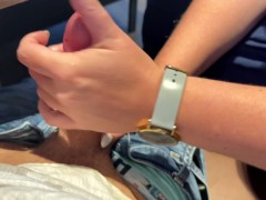 Milf give so sloppy that Handjob :P so much better than just Fastfood :) risky public action !