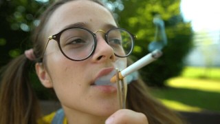 FIRST TIME SMOKING WITH NERDY GLASSES