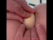 Stretching Ass with White Zucchini and then getting it OUT