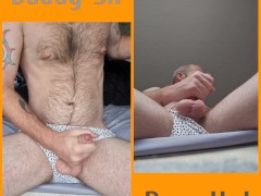 Dual view jerking off and fucking my doll, no cumshot
