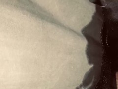 Real teacher wetting her joggers  in bed