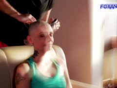 Lisa Fox shaving head 2023. With big love to Sinéad O'Connor