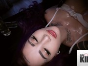 Preview 1 of FilthyMassage - Goth Busy Purple Haired Babe Gets Her Pussy Oiled And Fucked