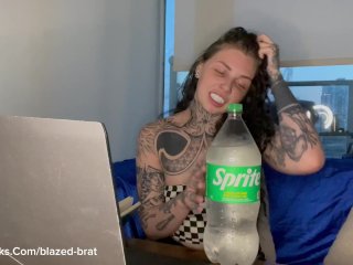 fetish, hot tattoo girl, burping, girl burp