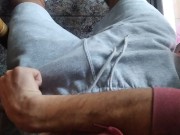 Preview 2 of He Gets His Cock Out At His Friend's House, He Masturbates In Front Of The Window And Cums