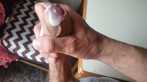 He Gets His Cock Out At His Friend's House, He Masturbates In Front Of The Window And Cums