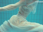 Preview 2 of Sexy Russian chick pool swim session naked