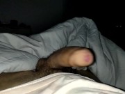 Preview 6 of Horny Man Masturbates His Wet Big Cock in Bed and Cums with Closed Foreskin
