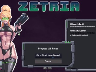 Zetria Hentai Pixel Schieten Spel Hete Blondie Grote Borsten Neuken Monsters