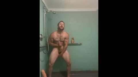 Nicholas Ryder Plays With His Toys in a Public Gym Shower