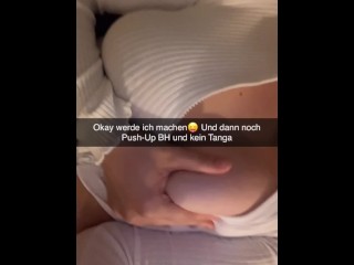 Cheerleader with Nike Pros cheats with Guy on Snapchat German
