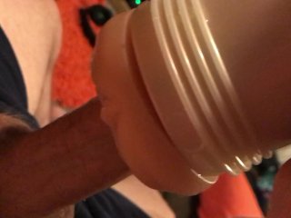 Fleshlight riding my cock and making me cum