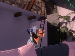 Female Nardo gets fucked on ladder