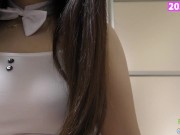 Preview 5 of [ASMR] Busty bunny girl playing with her nipples while ear licking [Hentai] Japanese with binaural a