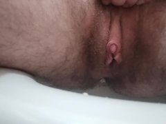 A nice quick piss with a partially hard clit