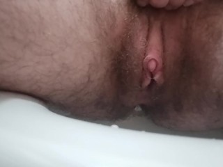 A Nice Quick Piss with a Partially Hard Clit