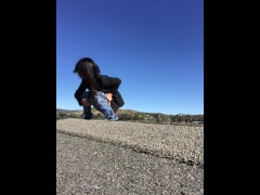 Precious warm piss dripping from between My legs, human toilets are missing out on the pleasure.