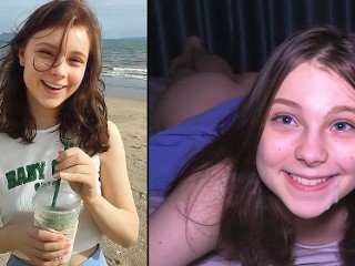 Hooking up at the Beach - Cutie makes him Cum THREE TIMES !