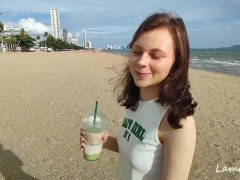 Hooking Up At The Beach - Cutie Makes Him Cum THREE TIMES ! - Screenshot 2 of 16 - Homemade