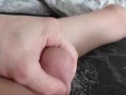 Preview 1 of Pov Super sexy morning masturbation. Beautiful jerk off, Perfect borl big dick and male orgasm