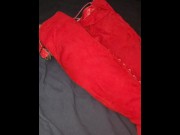 Preview 2 of Big ol' Red Thigh High Boots fucked and masturbated on