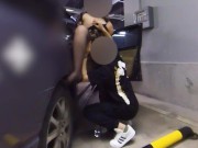 Preview 5 of 【public/outside】Sex in the underground parking lot, so exciting.