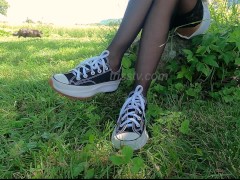 Stockings And Sneakers Outdoor
