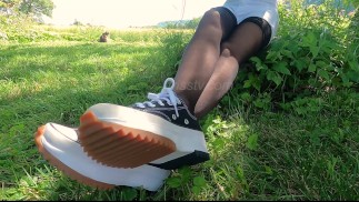 Strümpfe Und Turnschuhe Outdoor