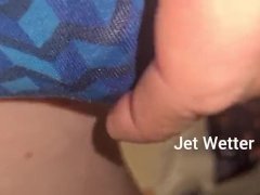 (M) desperately peeing scrubs and wetting  boxers around the house