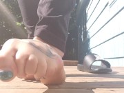 Preview 1 of Foot TEASE during morning coffee