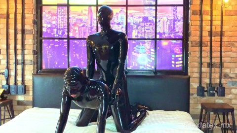 My new rubberdoll T2, choking on dick - Alex Latex