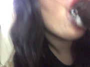 Preview 4 of Sloppy head spit bubbles on dildo