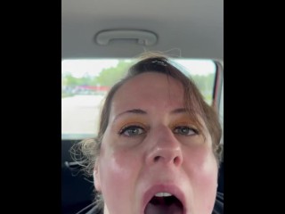 Slut Wife Rachel Sucks and Swallows Stranger in Target Parking Lot