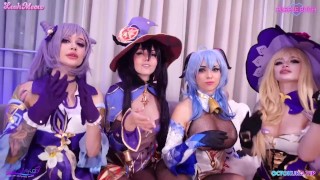 Fiesta orgía de Genshin por Octokuro, Purple Bitch, Leah Meow y Sia Siberia