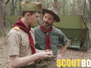 Preview 2 of ScoutBoys Hairy scoutmaster seduces and breeds horny twink