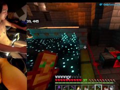 Playing Minecraft Naked Ep.15 Building a dreamy nether tunnel and river passage