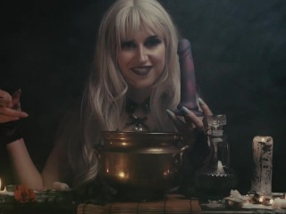 Witchy Goth Teen Conjures et MANÈGES Éjaculant Galactic Gode