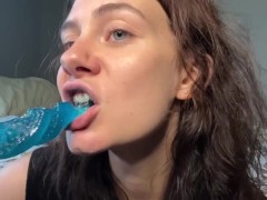 Suckasaurus | ASMR | worlds largest gummy worm sucking !