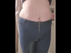 Sissy wets herself in the shower