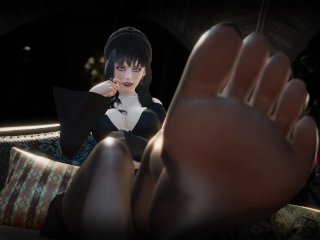 big tits, feet, slave lick feet, 3d